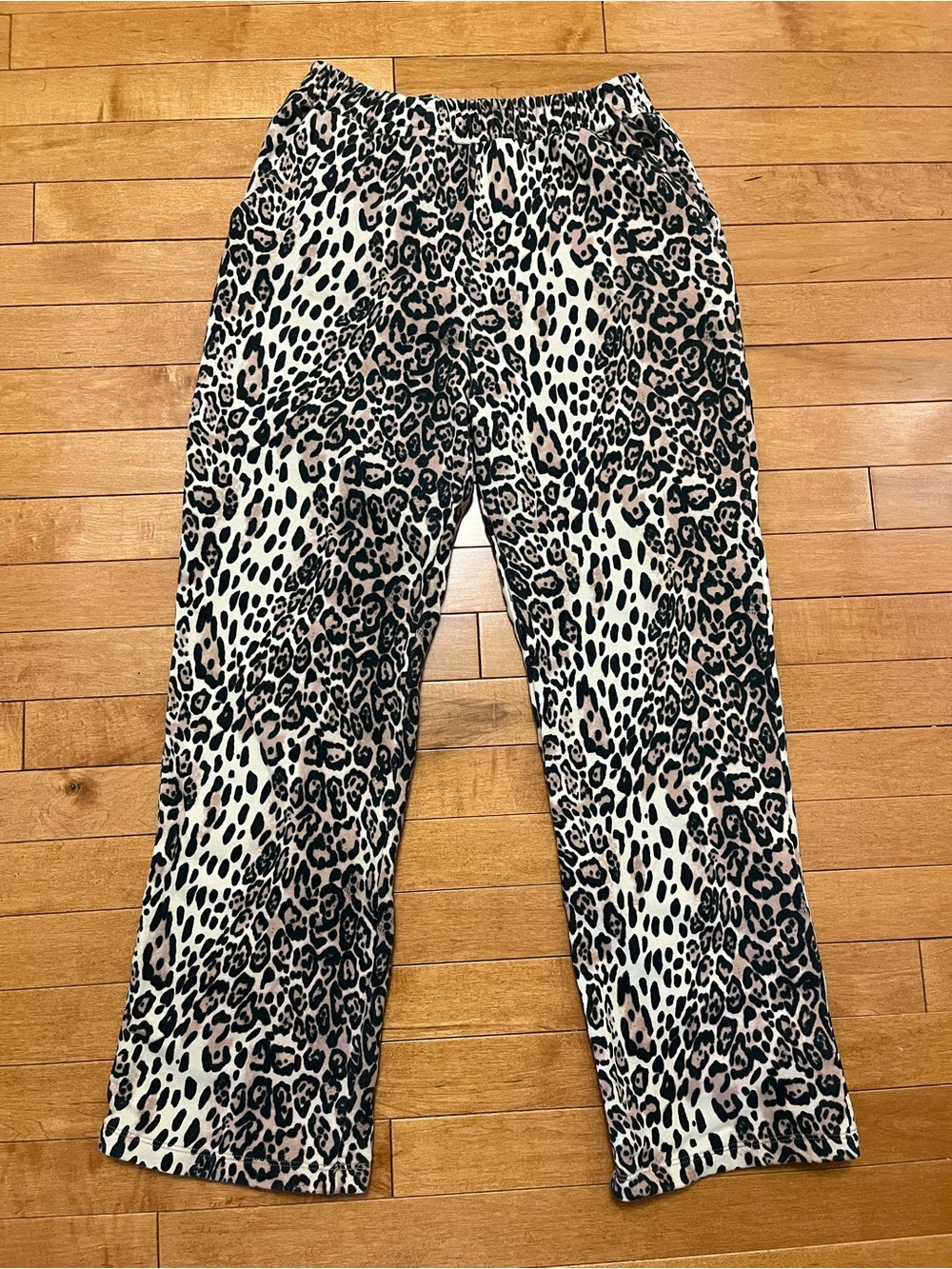 ASOS Leopard Print Track Pants in Black and Cream